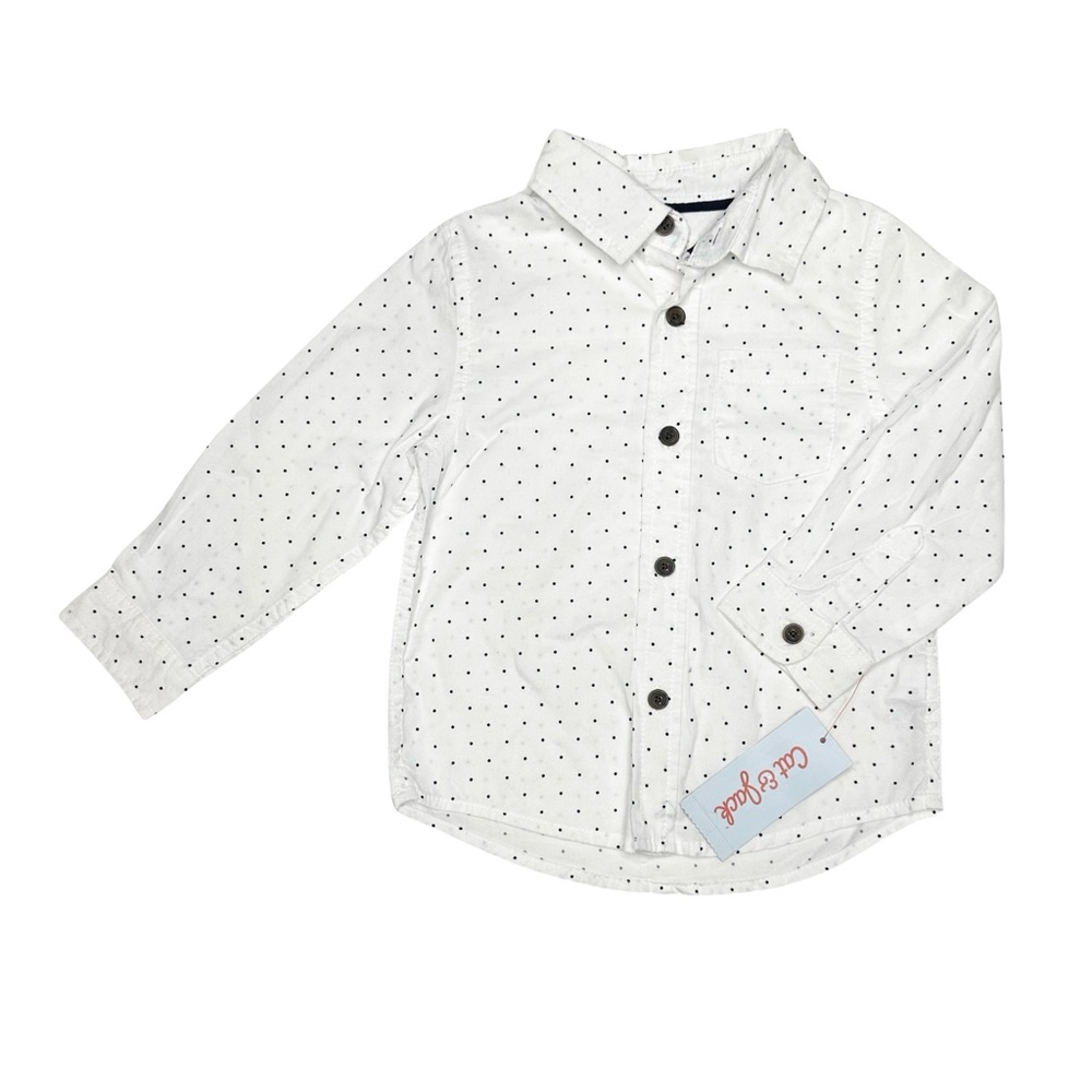 Cat & Jack Polka Dot Button Up Shirt